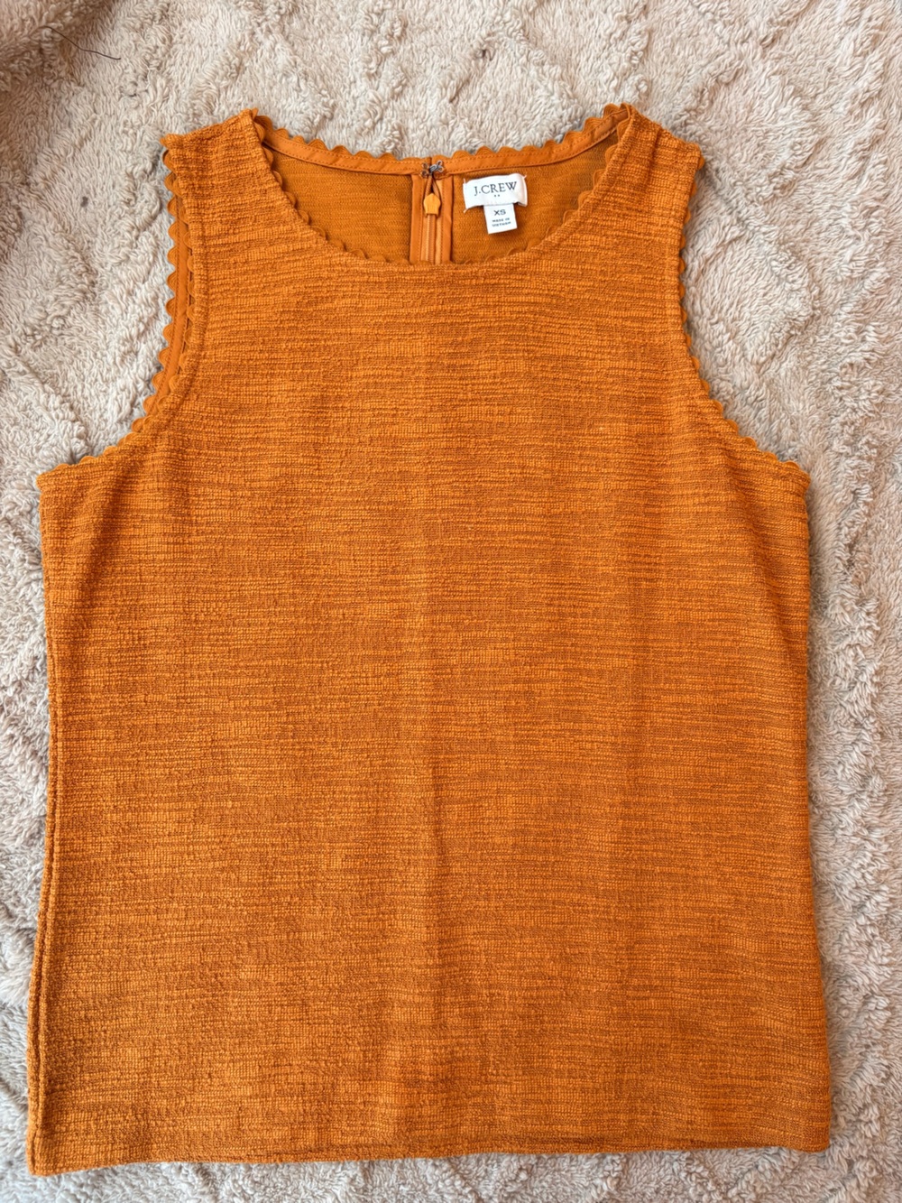 J. Crew Orange Sleeveless Textured Shell
